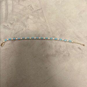 Anthropologie Elegant Blue and Gold Bracelet